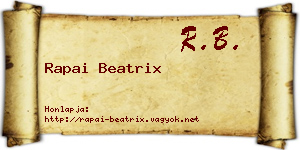 Rapai Beatrix névjegykártya